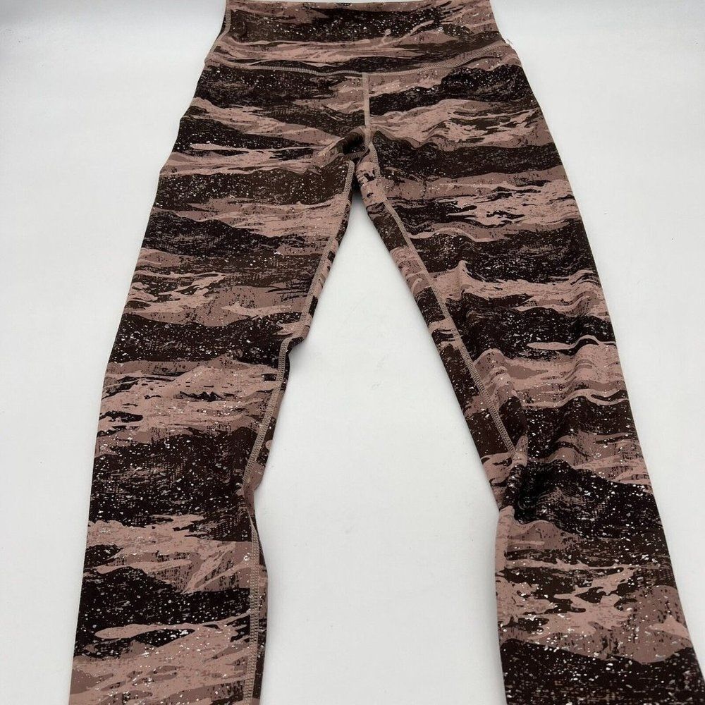 Glyder Gold Metallic Foil Leggings Brown Camo High Rise Small